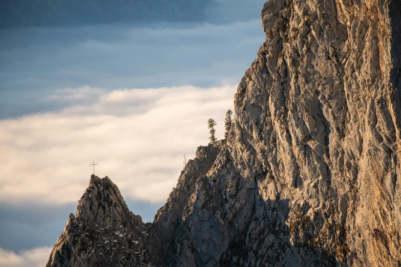 some very tall mountains with a bird flying by