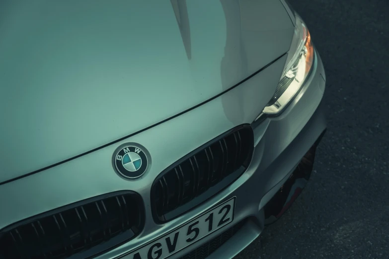 the close up view of a bmw car