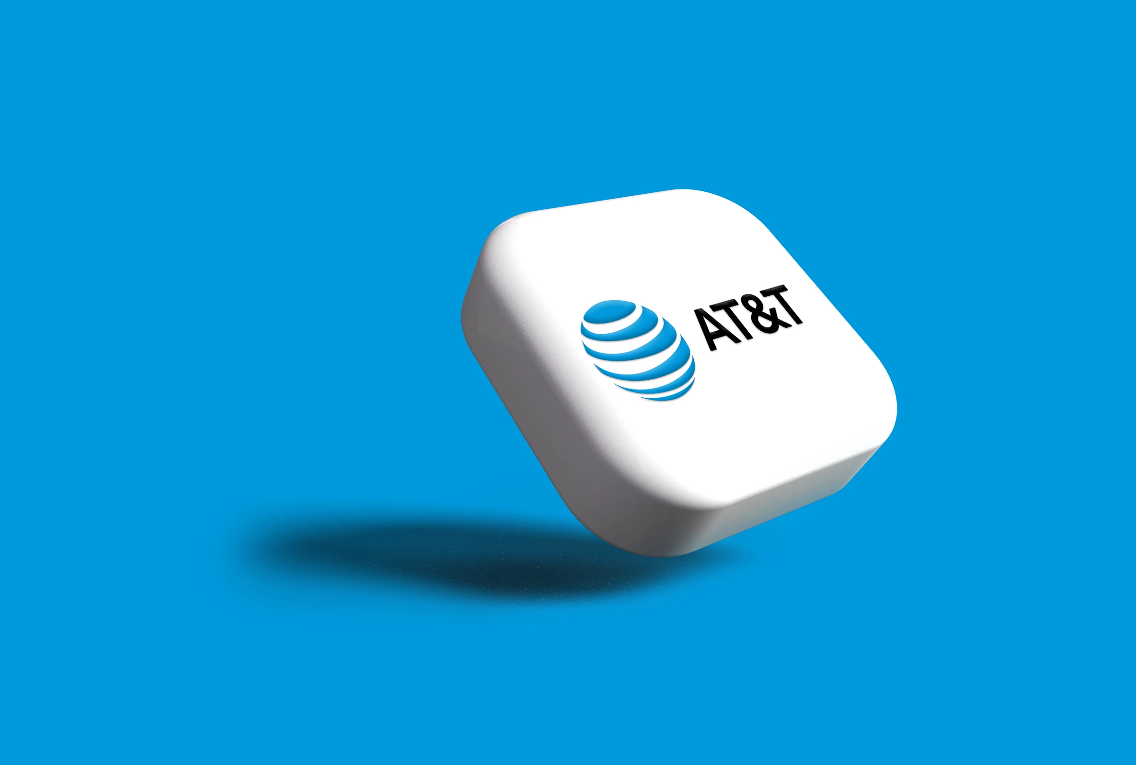 the at & t logo is shown in this po