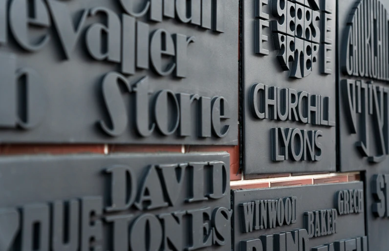 a number of plaques sitting on a wall