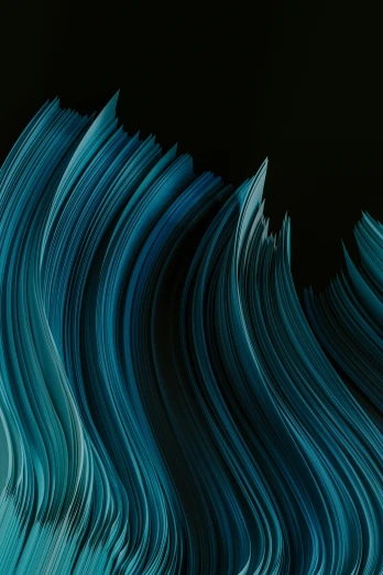 a long wavy blue swirl over black background