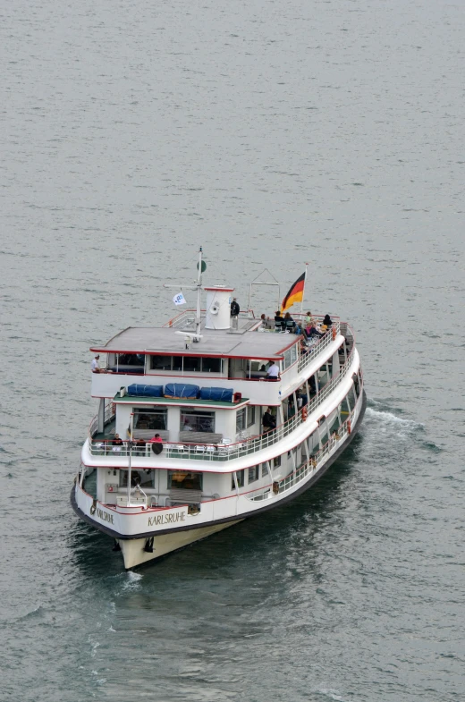 a large ferry on the water in a body of water