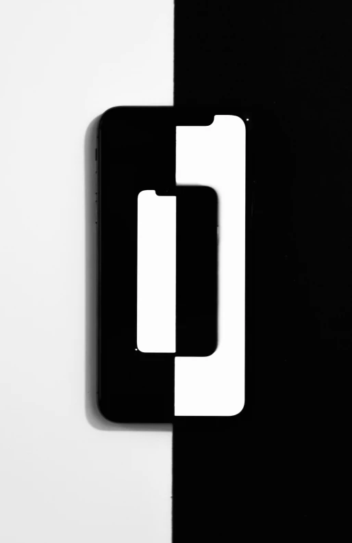 a black and white po of a logo and wall