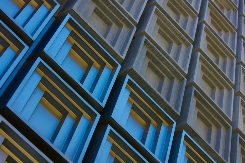 there is an image of a blue building that looks like it has windows