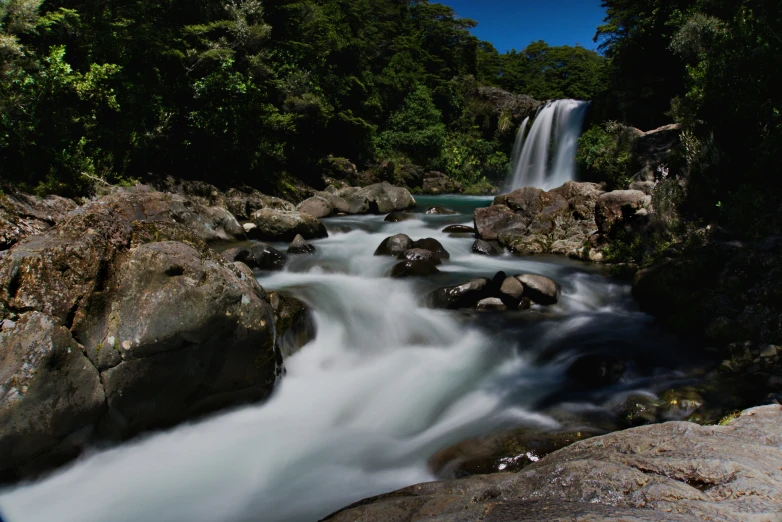 the water has been running through the stones