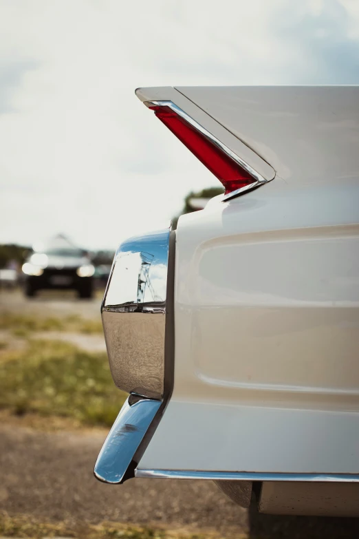 a car is shown with the tail end chrome