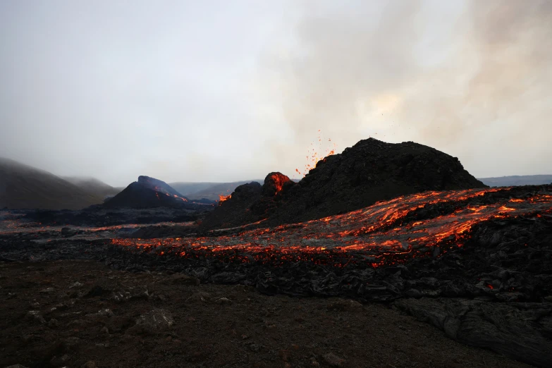 lavas rise from the ground as lava begins to flow across