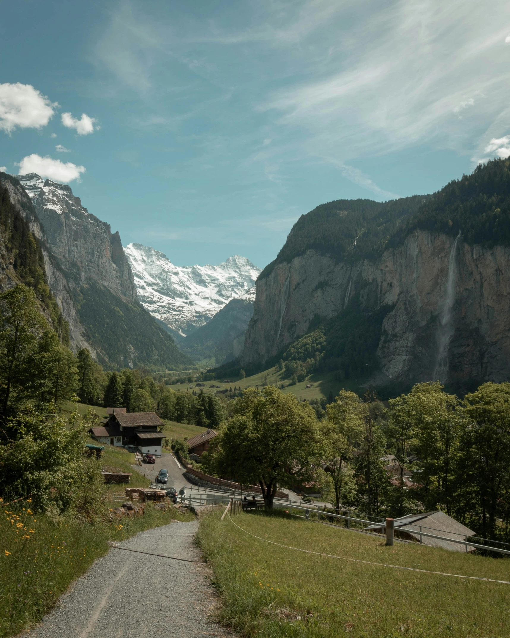 a view of the mountains in the valley