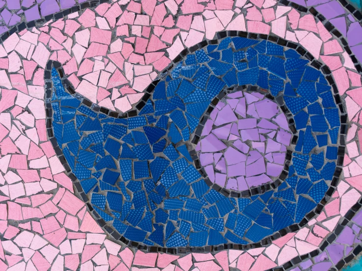 an abstract blue and pink mosaic of circles