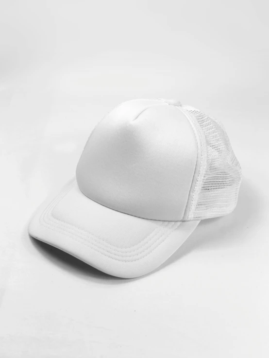 a white baseball cap on white background