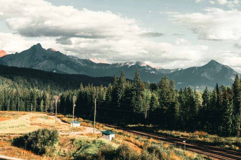 a scenic mountain landscape on a cloudy day