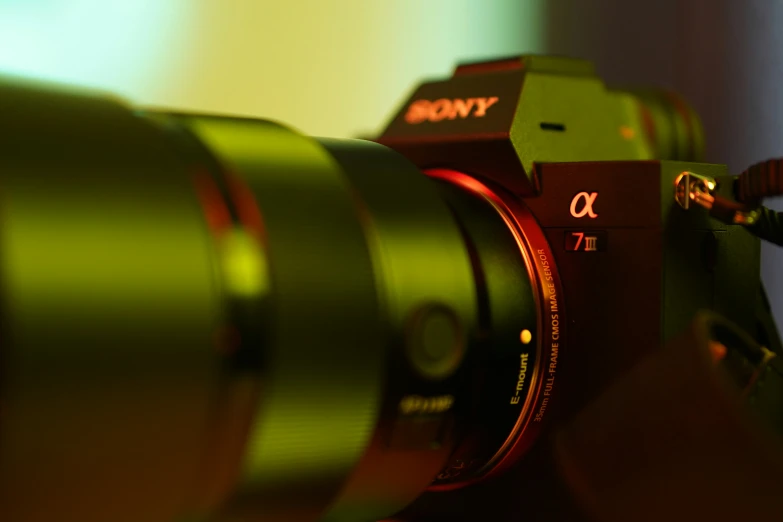 a closeup of a camera being used as a lens