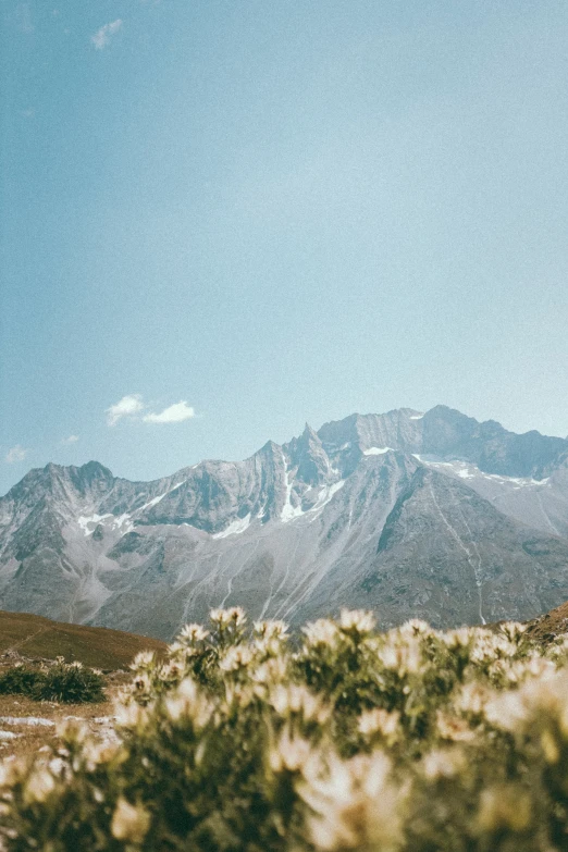 a distant po of the mountains, taken from an angle