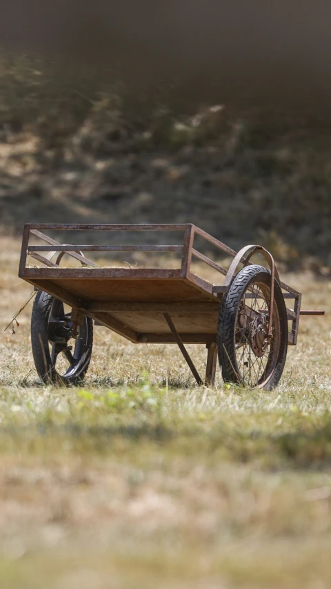 a cart made from an old wooden cart