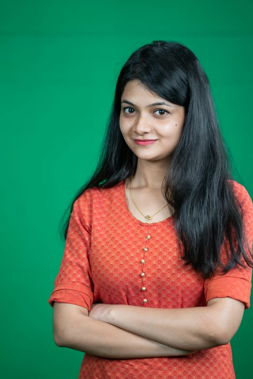 a young woman is posing for a picture