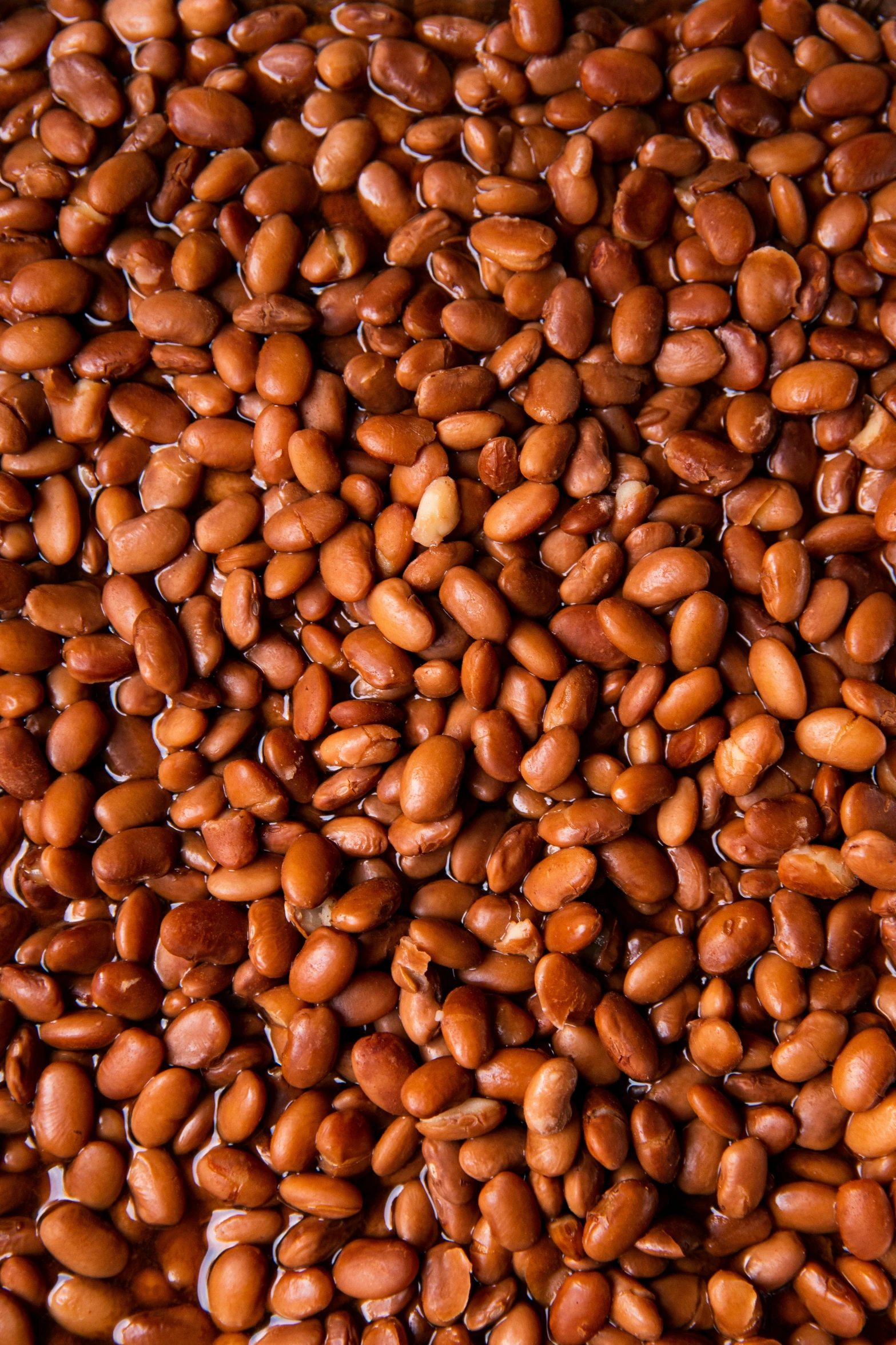 a pile of red ney beans with brown colored paint