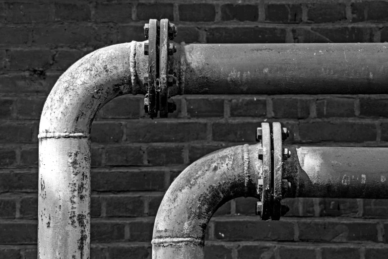 a black and white po of some pipes