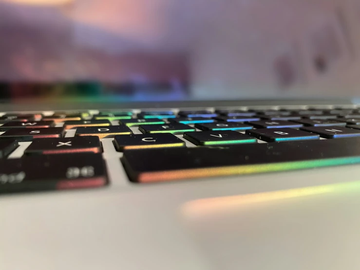 a close up view of a keyboard on the table