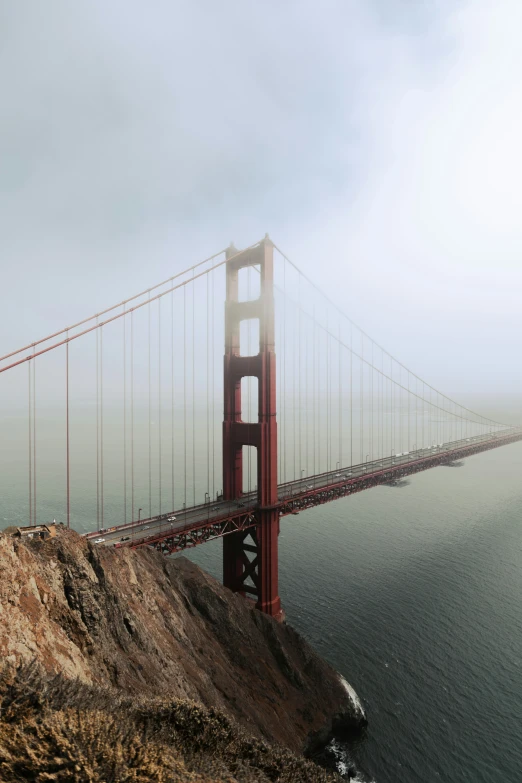 there is a foggy day over the golden gate bridge