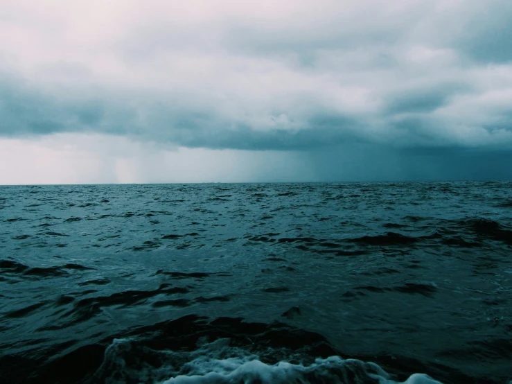 storm clouds roll over the water of a large body of water