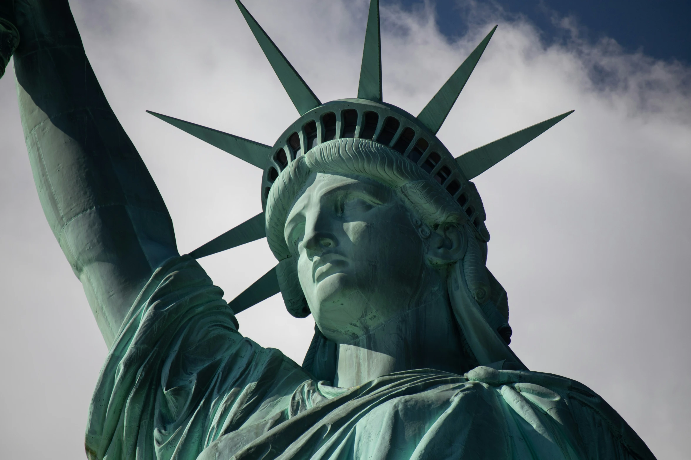 a picture taken from the inside of the statue of liberty