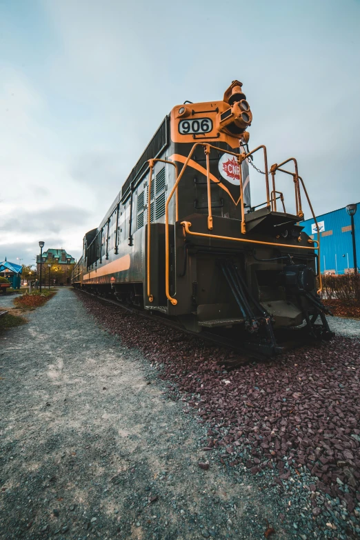 a train is traveling on the tracks by itself