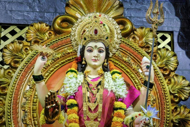 lord navindradeva in front of the temple