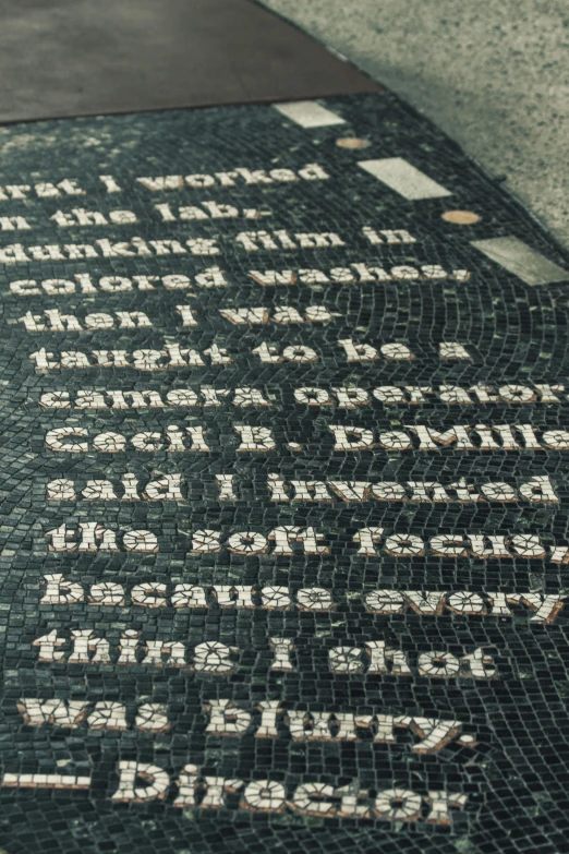 a park bench with some type of writing on it