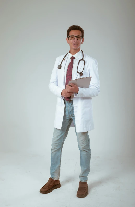 a doctor in white coat holding a stethoscope