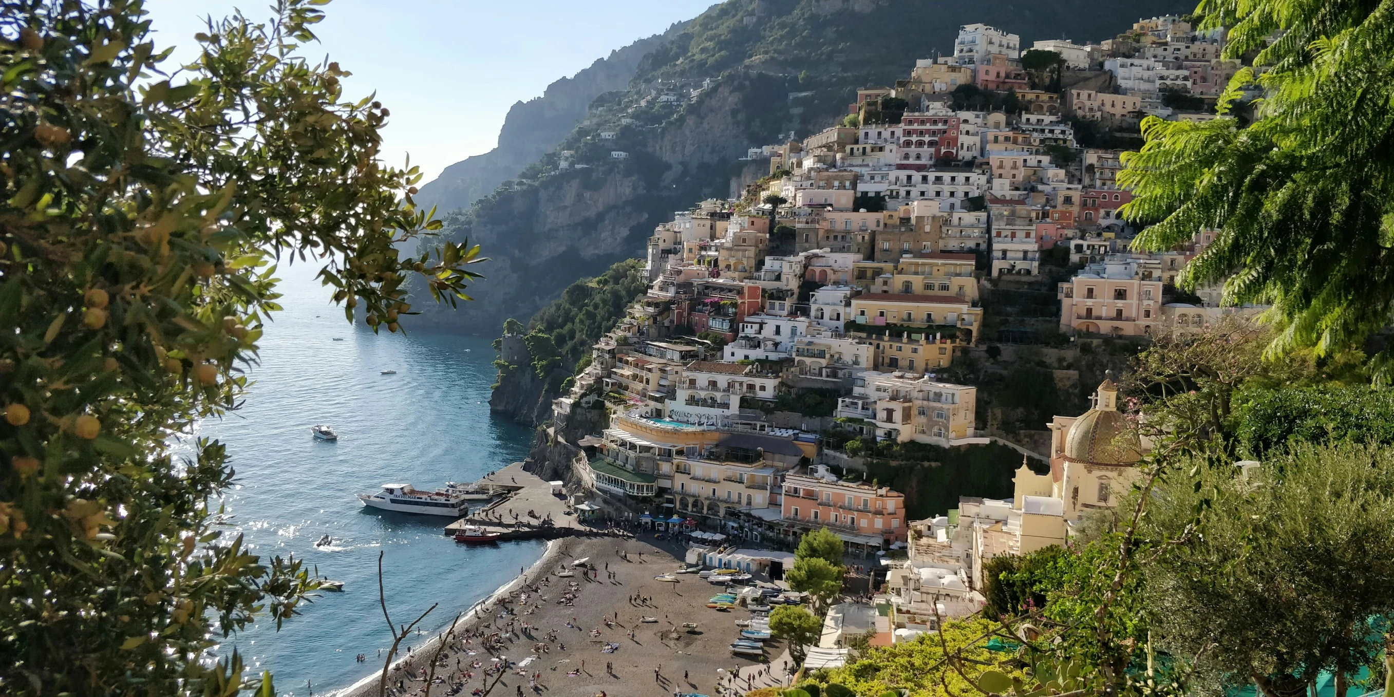 a village on the cliff near the water