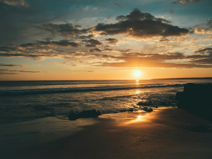 a po taken at the beach at sunset