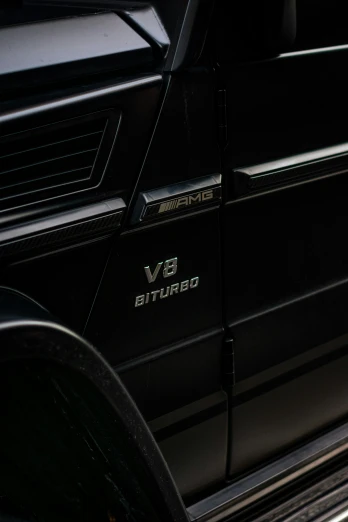 the emblem on a black car is shown