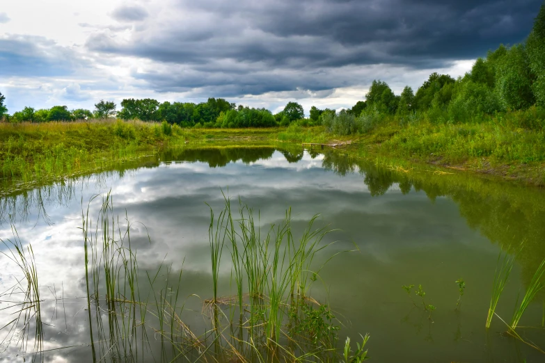 a po of a body of water on a cloudy day