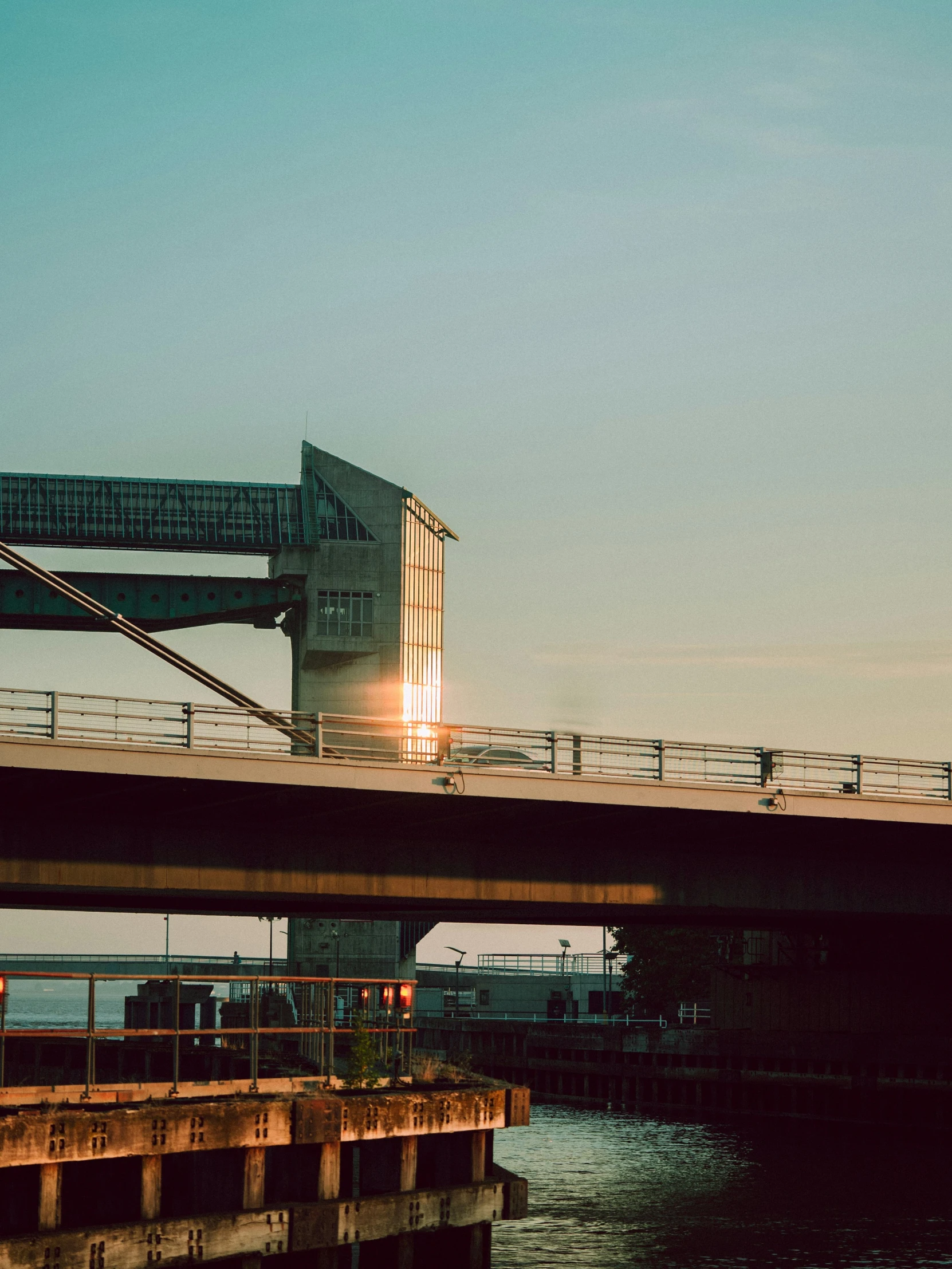 a very tall bridge over the water