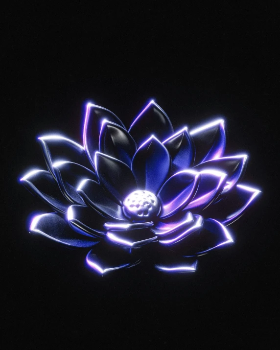 a flower that is glowing in the dark