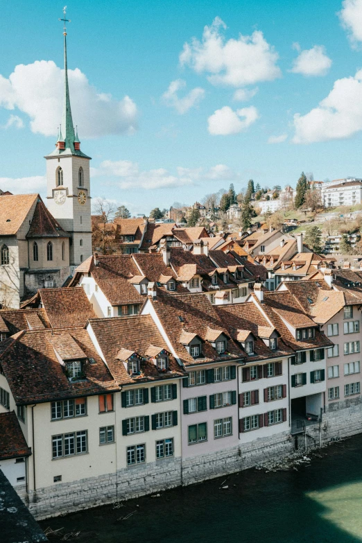 a view of the rooftops of an old city