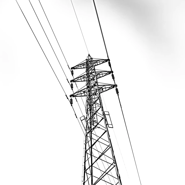a black and white image of a tower