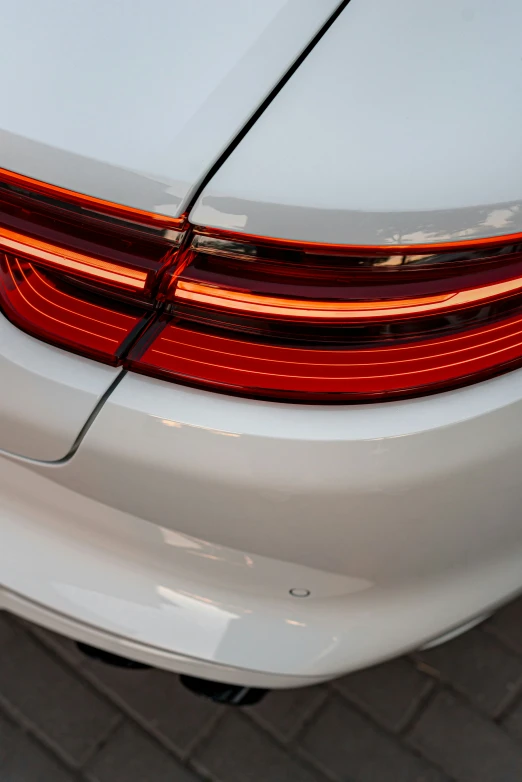 a close up view of the taillight on a modern car
