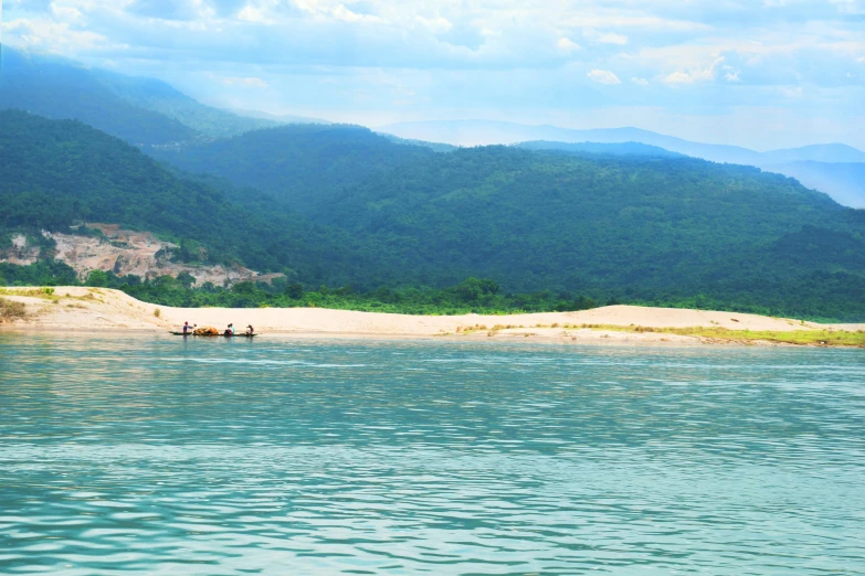 there are many canoes going down the river