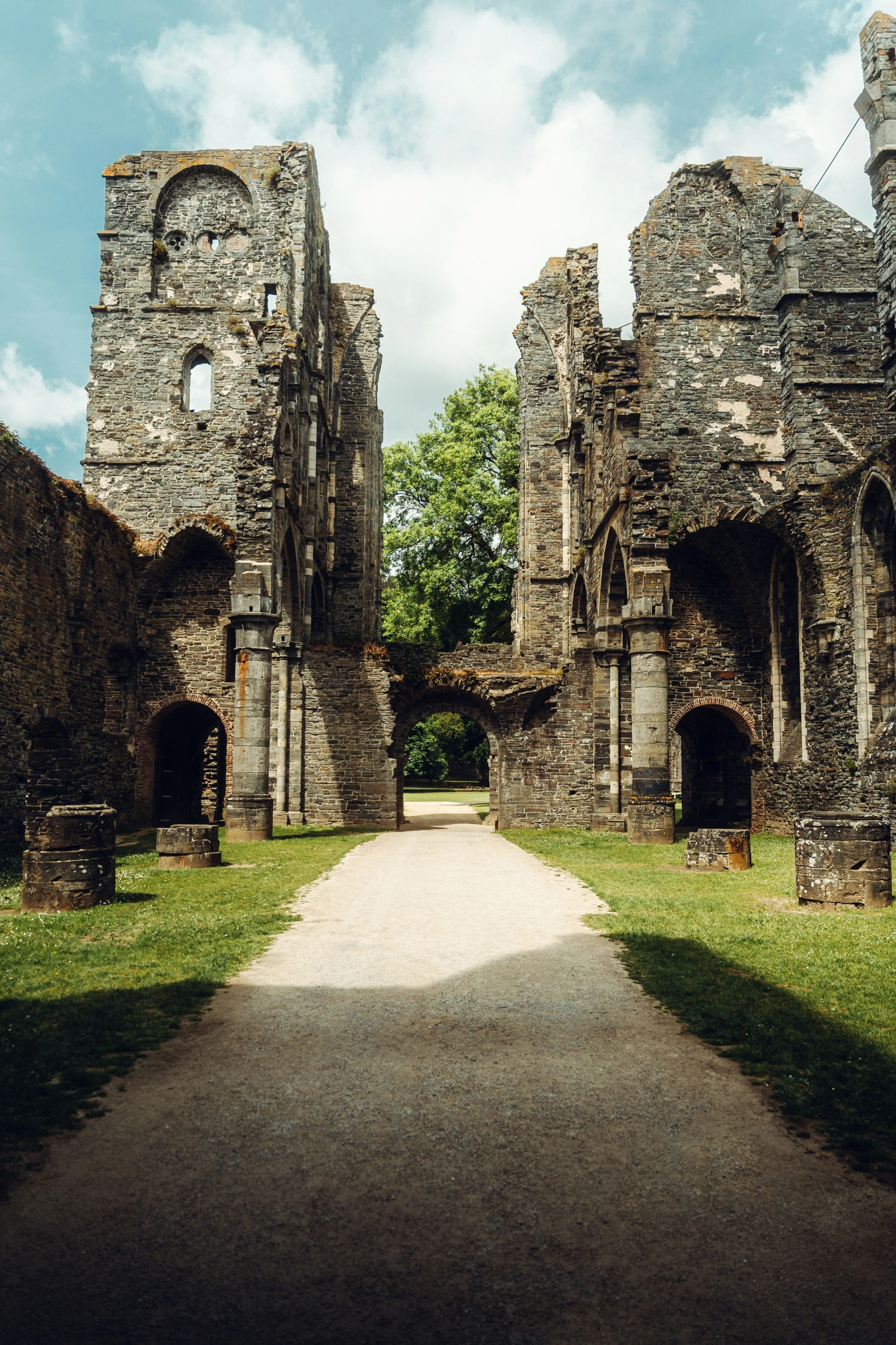 this is an old castle looking structure with two turrets