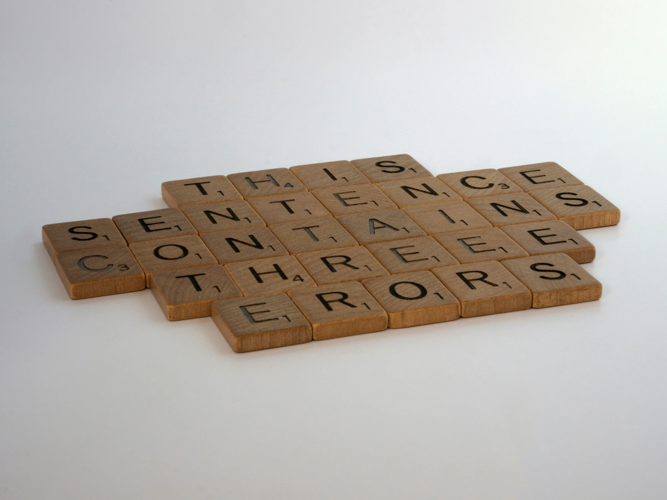 a scrabble with letters spelling things that are not words