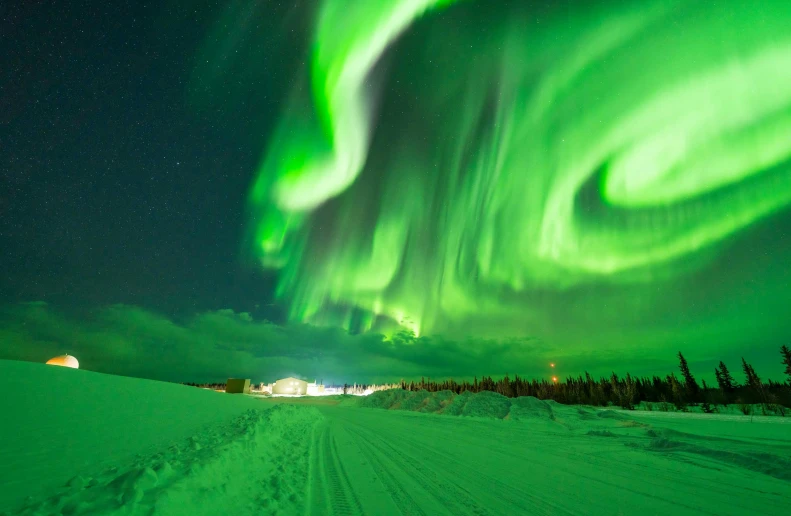 a large green aurora bore with many aurora bores