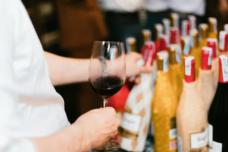 the table has a lot of wine on it