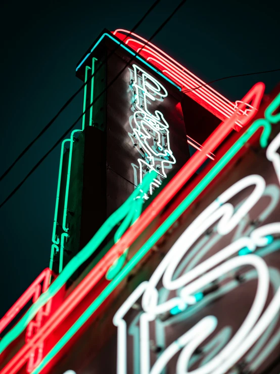 a neon sign has been created into an image