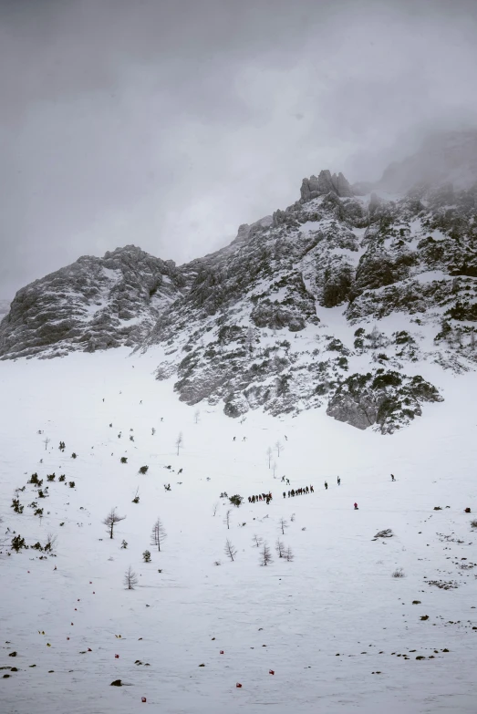 snow and rocks in the snowy ground