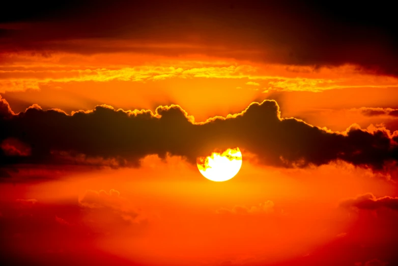 a very pretty and bright sunset as seen from a plane