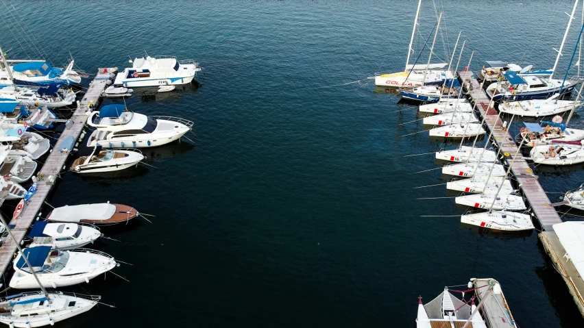 a large marina filled with lots of white boats