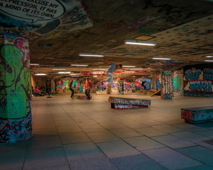 an image of a skateboard park in the middle of the room