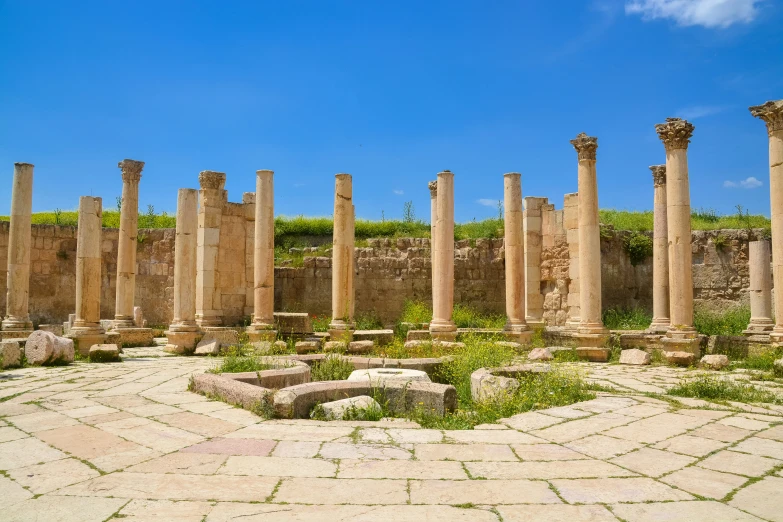 large building with lots of stone columns in it