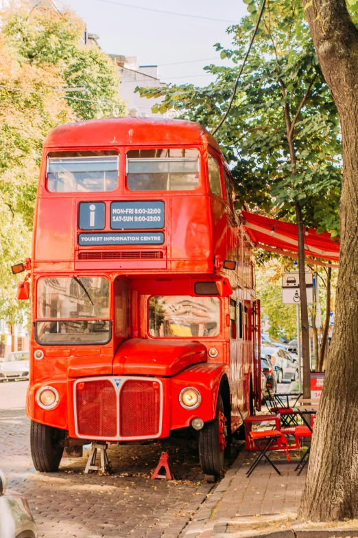 a bus that is sitting in the street